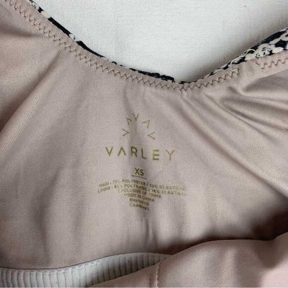 Varley womens size XS extra small snakeskin athletic tank black white lined - Picture 4 of 8